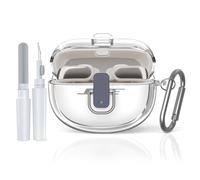 [Secure Lock] for Bose Ultra Open Earbuds Case(2024), TUDIOW Clear TPU Shockproof Protective Cover for Bose Open Ear Wireless Earbuds Accessories with Lanyard & Keychain (Clear)