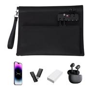 Secure Lock Money Bag, Double Layer Money Wallet, Large Capacity Pouch with Combination Locks, Oxford Fabric Organizer, Banking Office with Fashion Style, R, Black, Se référer au descriptif, Refer to
