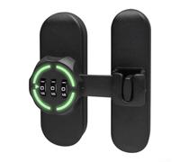 Secure Luminous Latch Bolt Lock Featuring No Drill Installation And Night Mode Protection For Ideal For Hinged Doors Sliding Panels For Windows And Cabinets Silver(Black)