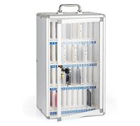 Secure Mobile Phone Locker with Lock - 12-60 Compartment for Office and Classroom - Silver-B 36 - Desk Storage Cabinet for Efficient Phone Management
