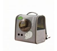 Secure Pet Carrier with Bubble Window, Gray Double-shoulder Backpack, Small Size Approximately 32 X 22 X 36 Cm, Gray