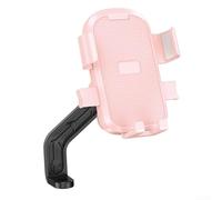 Secure Phone Holder for Delivery Riders on For Electric Motorcycles, Featuring Strong Clamp Arms with Silicone Layer and 360 Degree Rotating Mechanism for Comfortable Use (pink rearview )
