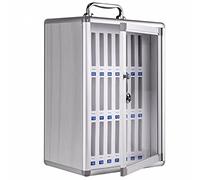 Secure Phone Sto Box - Wall-Mounted nizer with Slots for le Phones - Classroom & Office Use - Silver Cell Phone Holder