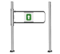 Secure Pivot Gate, Metal Entrance Barrier for Supermarkets & Factories, One-Way Manual Push Gate for Aisles, Parks & Stores - Safety Solution