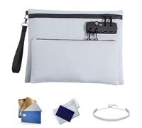 Secure Pouch With Lock | Money Bag For Vosyage Storage, Elegant Locked Cash Purse For Passports Women Supplies Bank Security Travel And Organization For Usag, Grey, Se référer au descriptif, Refer to