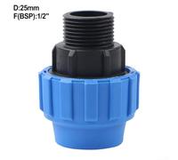 Secure PP Male Adaptor Connector, Compatible with PE Pipe for Drinking Water, for Agricultural and Gardening Tasks (25mm x 1/2inch)