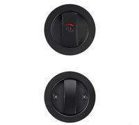 Secure Sliding Bathroom Doors With This Round Lock Featuring A Single Hook And Red Green Lock Status Indicator, Made From Zinc Alloy For Reliable Use(Black)