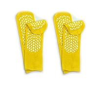 "Secure Step" Double-Sided Tread Non Slip Safety Socks, 2 Pair, Yellow, XXXL