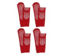 "Secure Step" Double-Sided Tread Non Slip Safety Socks, 4 Pair, Red, XXXL