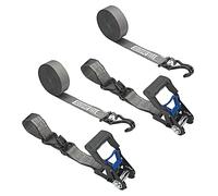 Secure Tite 1-1/2” x 20’ Ratchet Cargo Straps, 2-Pack - Motorcycle Ratchet Tie Down Straps, Double J-Hook Ratchet Tie Down - Ratchet Strap Set, 1667 lbs. Working Load Limit, 5000 lbs. Break Strength