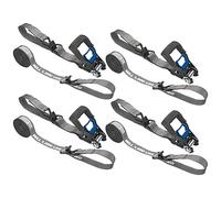 Secure Tite Ratchet Straps 4 Pack, Ratcheting Tie Down Straps with Hooks - 1-1/4” x 16’ Truck Tie Down Straps - Vinyl Double J-Hooks, 1000 lbs. Working Load Limit, 3000 lbs. Break Strength
