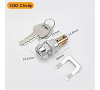 Secure Toolbox Lock Insert with 180 Degree Rotation and Two Keys per Cylinder Made from Alloy Material (C)
