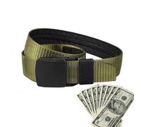 Secure Travel Belt, Anti-Denft Belt, Safety Bag, Integrated Cash Safe Wallet, Comfortable and Practical Belt to Transport Types and Precious Objects When Travelling, Army Green, see description, See