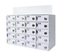Secure Wall-Mounted Acrylic Phone Locker with Lock - Stylish White Design for Thick Walls, Ideal for Offices, Schools & Homes - Size 50, Perfect Cell Phone Storage