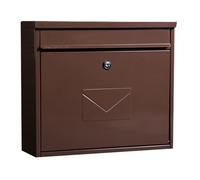 Secure Waterproof Mailbox with Lock - Weatherproof Outdoor Postbox for Home & Business Use - Safe Storage Box (Brown)