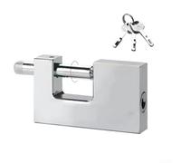 Secure Your Property with AntiTheft D Shaped Padlock, 3 Keys, Made from Hardened Zinc Alloy and Chrome Plated for Durability (90mm)