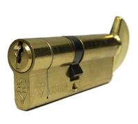 Secured by Design UAP 40T/40 (35T-10-35) 80mm Brass High Security 1* Kitemarked Euro Thumb Turn Cylinder Door Lock