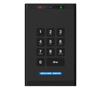 SecureData SecureDrive KP 5TB Hardware Encrypted USB 3.0 External Drive FIPS 140-2 Level 3 Unlock via Keypad TAA Compliant, CJIS, HIPAA, CMMC, GDPR Compliant, Works with Mac and Win Free AV