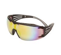 Securefit 3M 400X Safety Glasses, Black/Black frame, Anti-Scratch, Orange Mirror Lens, SF416XAS-BLK-EU