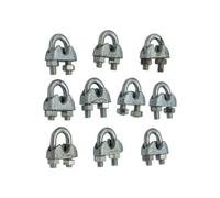 SecureFix Direct 11mm Wire Rope Grips X10 - Din741 Galvanised Commercial Bulldog Clamp