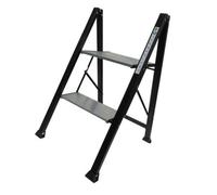 SecureFix Direct 2 Step Folding Ladder Stool 150Kg (Two Tread Lightweight Slimline Aluminium Kitchen Home)