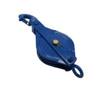 SecureFix Direct 2 Ton 150mm Single Block With Hook Blue Painted - 16mm Wire Rope Safety Lifting