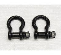 SecureFix Direct 2 Ton Black Bow Shackles With Screw Pins X2 (2000Kg Towing Theatre 4X4 Lifting Tested Certified)