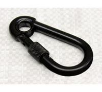 SecureFix Direct 6mm Black Carbine Hook With Screw Nut & Eye (Plated Safety Snap Hook Theatre)