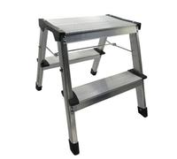 SecureFix Direct Aluminium Double 2 Step Stool 150Kg (Folding Non Slip Lightweight Ladder Portable)
