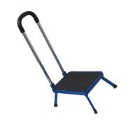 SecureFix Direct Aluminium Folding Step With Handrail Blue (Single Caravan Motorhome Platform Support)