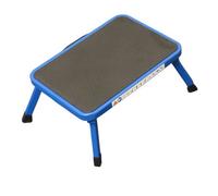 SecureFix Direct Aluminium Single Folding Step Stool Blue (Caravan Non Slip Platform Foldable Collapsible)