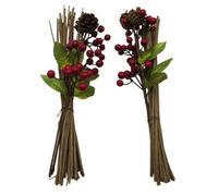 SecureFix Direct Artificial Branch Christmas Decoration Pinecones And Berries X2 (Xmas Faux Stem Festive Pick)
