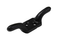 Secure Fix Direct Black or Galvanised Cleat Hook 3" - 6" (Washing Line Blind Cord Tie Back Trailer Rope) (Black, 3")