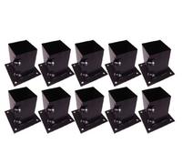 SecureFix Direct Bolt Down Fence Post Holders 4" 100mm X10 (Bolt Grip Fencing Support Shoe)
