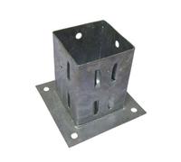 SecureFix Direct Bolt Down Fence Post Support 75mm Wedge Grip X1 (Galvanised Fencing Base Shoe Foot)