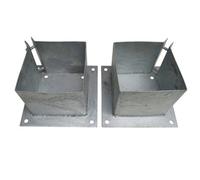 SecureFix Direct Bolt Down Fence Post Supports 6" X2 Galvanised (Bolt Grip Fencing Shoe)