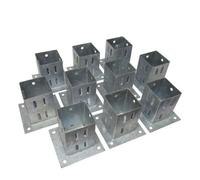 SecureFix Direct Bolt Down Fence Post Supports 75mm Wedge Grip X10 (Galvanised Fencing Base Shoe Foot)
