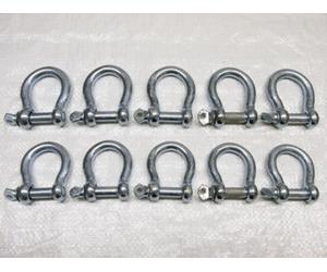 SecureFix Direct Bow Shackle Screw Pin Galvanised 10mm X10 (Commercial Chain Connector Caravan Tether)