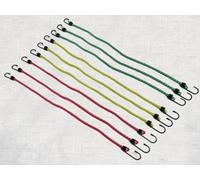 SecureFix Direct Bungee Cords X9 7mm X 600mm (Green Yellow Red X3 Elastic Shock Hooks Tie Down Tarp Tent Canopy)