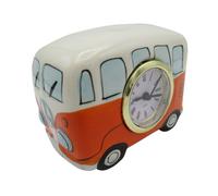 SecureFix Direct Campervan Clock Ornament (Camper Van Mantelpiece Retro Ceramic Pottery Vintage)