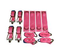 SecureFix Direct Car Transporter Wheel Strap Set 50mm (4M Set Of 4 Trailer Recovery Soft Link Belt Pink)