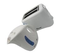 SecureFix Direct Caravan Kettle And Toaster Set (Low Wattage Kitchen Camping Motorhome Campervan White)