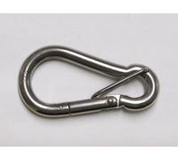 SecureFix Direct Carbine Snap Hook With Safety Latch 8mm (Stainless Steel Karabiner Spring Lock)