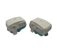 SecureFix Direct Ceramic Salt And Pepper Shakers (Caravan Pots Novelty Collectable Pottery Set Dispenser)
