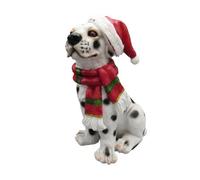 SecureFix Direct Christmas Dalmatian Dog Festive Figurine (Xmas Animal Statue Ornament)