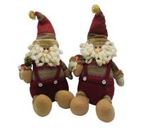 SecureFix Direct Christmas Plush Santa Claus Decorations X2 (Xmas Festive Soft Toy Ornament)