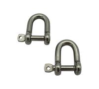 SecureFix Direct D Shackles With Captive Pin 12mm X2 (316 Stainless Steel Marine Rigging Dee)