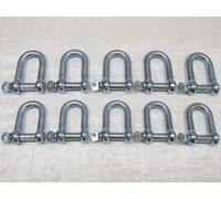 SecureFix Direct Dee Shackle Screw Pin Galvanised 10mm X10 (Commercial Chain Connector Caravan Tether)
