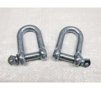 SecureFix Direct Dee Shackle Screw Pin Galvanised 22mm X2 (Commercial Chain Connector Caravan Tether)