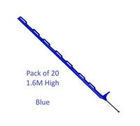 SecureFix Direct Electric Fence Poly Posts 1.6M X 20 (Blue Fencing Stake Plastic 1600mm)